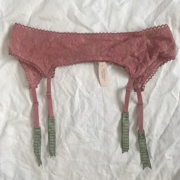 NEW Victoria’s Secret Lace & Plaid Garter Belt - Picture 2 of 5